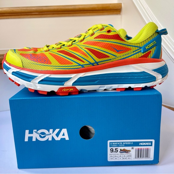 NWT Hoka Mafate Speed 2 Running Shoes Unisex Trail in Flame / Evening Primrose - Picture 7 of 16